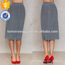 Office Lady Pleated Grey Midi Summer Skirt Manufacture Wholesale Fashion Women Apparel (TA0042S)